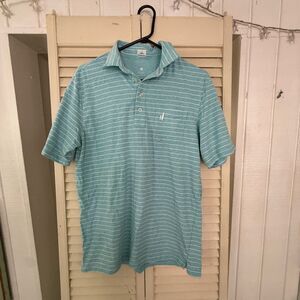 johnnie-O Aqua Striped Polo Shirt